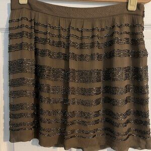 Club Monaco Silk Beaded Mini Skirt